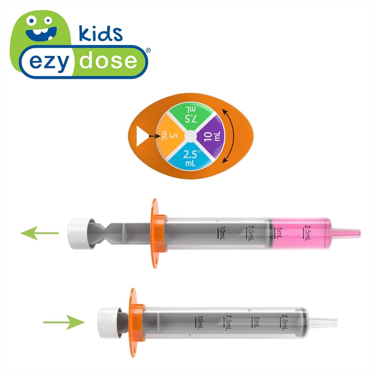 Ezy Dose Kids Baby Oral Syringe & Dispenser, 10 mL, Color Coded, BPA Free