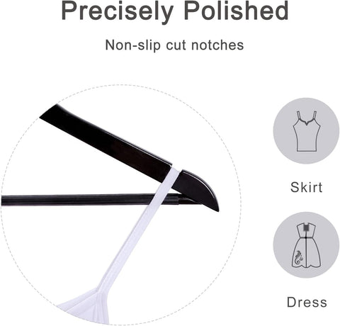 TOPIA HANGER Wooden Coat Hangers 30 Pack, Black Wood Suit Hangers