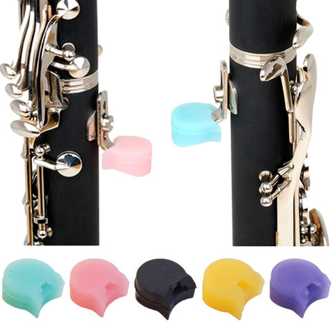 5 Pcs Soft Silicone Clarinet Oboe Thumb Rest Cushion Protector Thumb Protector Fit for Most Clarinet, 5 Colors