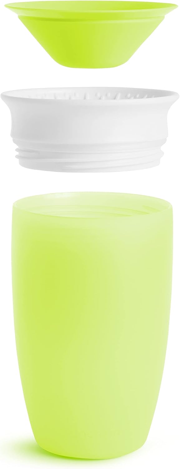 Munchkin Sippy Cups for Toddlers 1-3, Spill Proof Miracle 360 Cup, 10 Ounce, 2 Pack, Green/Blue, Pack of 6