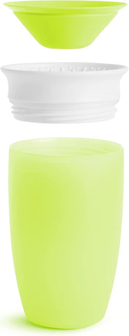 Munchkin Sippy Cups for Toddlers 1-3, Spill Proof Miracle 360 Cup, 10 Ounce, 2 Pack, Green/Blue, Pack of 6