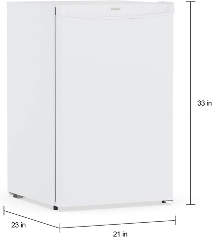 Danby DUFM032A3WDB-3 3.2 cu. ft. Upright Freezer in White Environmentally friendly R600a refrigerant 3.2 cu. ft. (90 L) capacity upright freezer