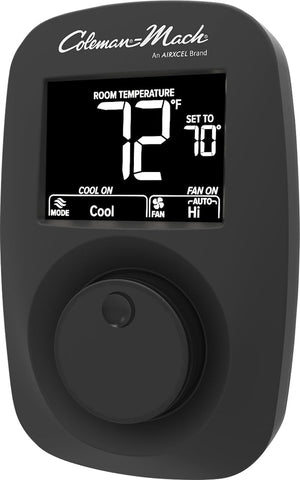 Coleman-Mach 12VDC Digital Wall Thermostat with Dry Mode, Black