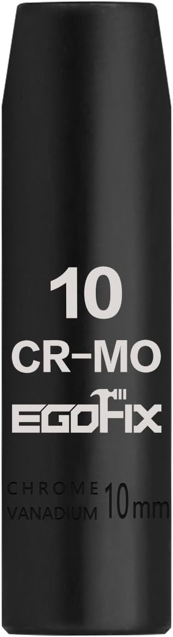 3/8" Drive Deep Impact Socket, 10mm Metric Socket, CR-MO 6 Point for Easy Removal of Axle Nut