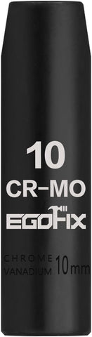 3/8" Drive Deep Impact Socket, 10mm Metric Socket, CR-MO 6 Point for Easy Removal of Axle Nut