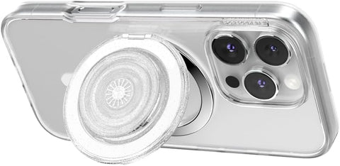 PopSockets Kick-Out Grip for MagSafe, Kickstand- Clear Glitter