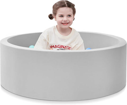 SHJADE Foam Ball Pit, 35.4"x 11.8" Ball Pits for Toddlers-Grey