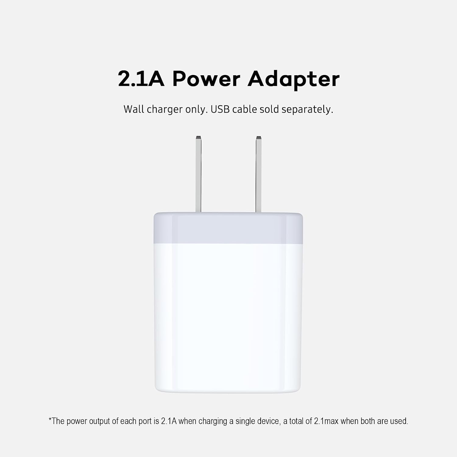 USB Wall Charger, Charger Adapter AILKIN 2Pack 2.1A Dual Port Quick Plug