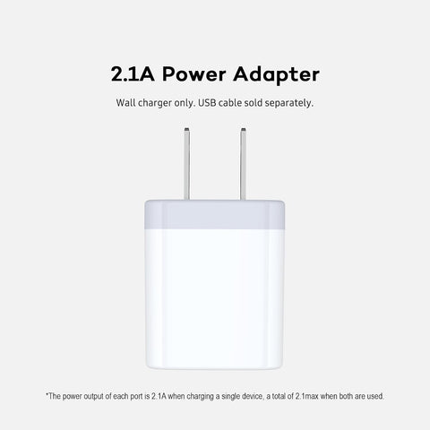USB Wall Charger, Charger Adapter AILKIN 2Pack 2.1A Dual Port Quick Plug