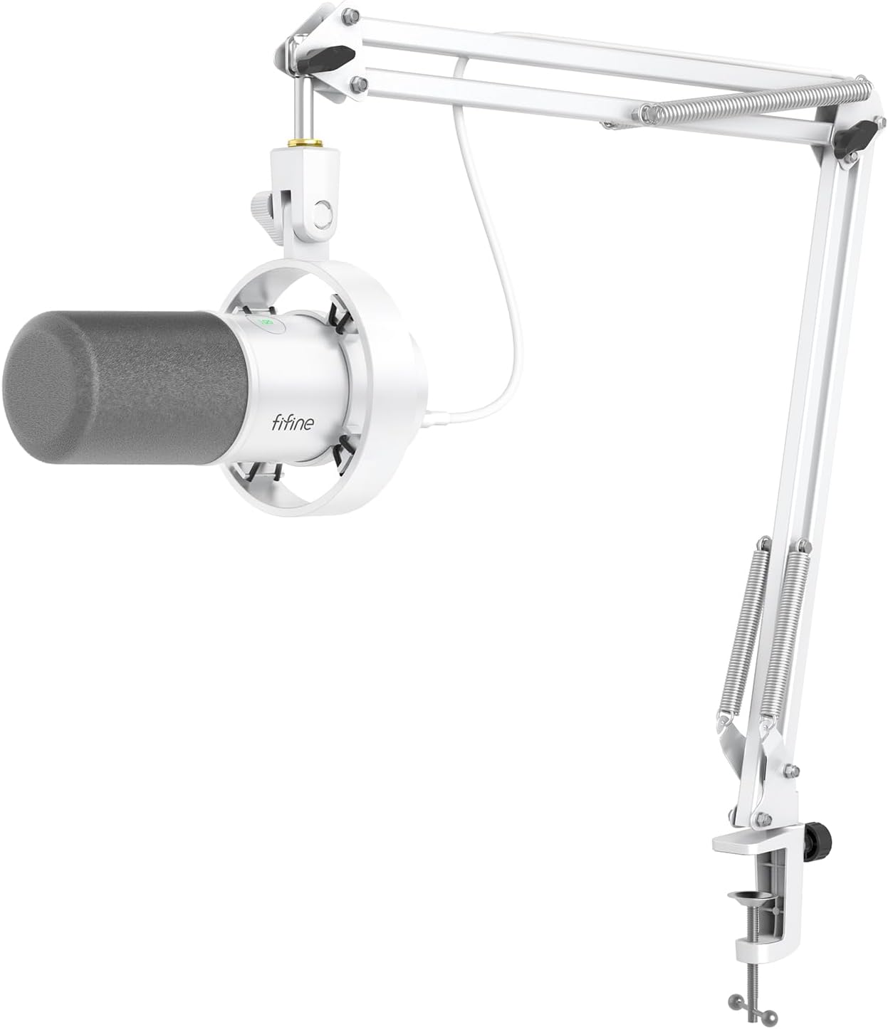 FIFINE AmpliTank K688CTW Dynamic Microphone with Boom Arm, XLR/USB Mic