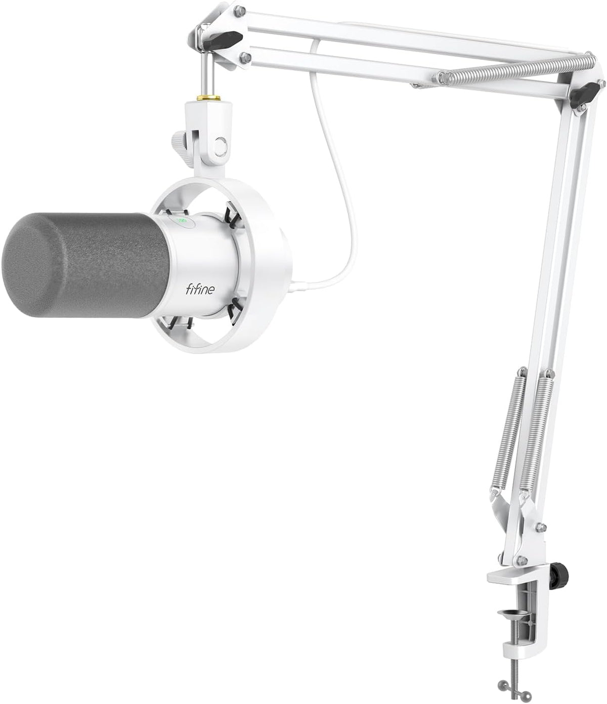 FIFINE AmpliTank K688CTW Dynamic Microphone with Boom Arm, XLR/USB Mic