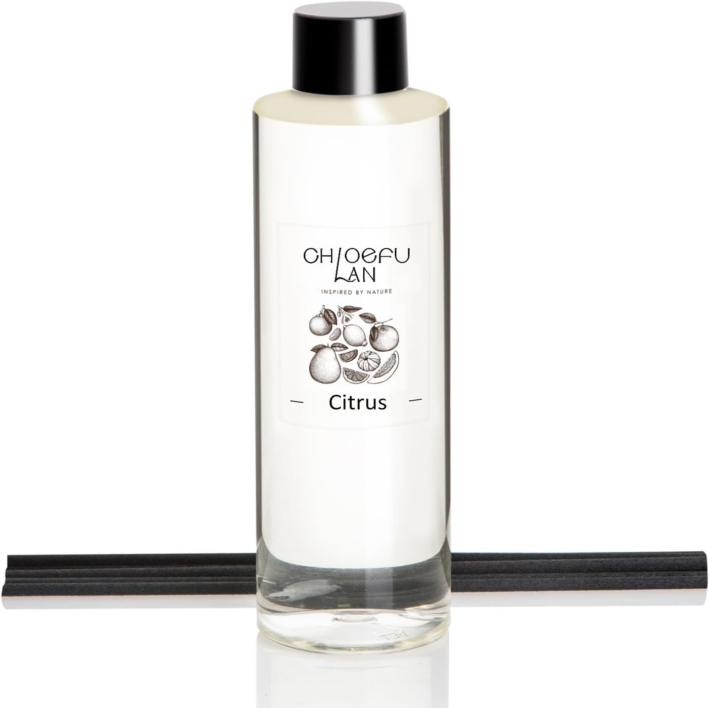 Chloefu LAN Citrus Scented Oil Diffuser Refill 6.76 fl oz Natural Essential Oil, Real Citrus! Holiday Home Fragrance for Bathroom Office Decor