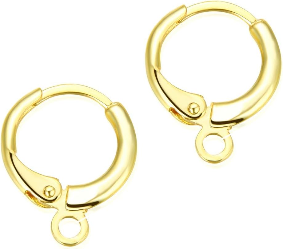 100pcs Adabele Tarnish Resistant Gold Round Huggie Earring Hooks 16mm