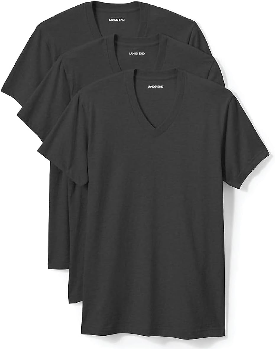 Lands' End Men's V-Neck Undershirt 3 Pack