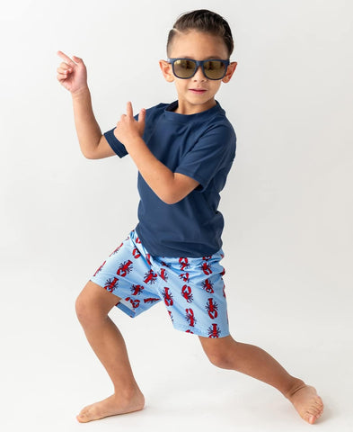 RUGGEDBUTTS Boys Animal Pattern - Swim Trunks with UPF 50+ Sun Protection