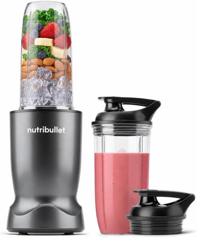 nutribullet Turbo Personal Blender, Shakes, Smoothies, Food Prep, and Frozen Blending, 32 Ounce Cup, 24 Ounce Cup, (2) Flip-top Travel To-Go Lids, 1000 Watt, Gunmetal, NB50400