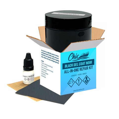 Black Marine Gel Coat Repair Kit for Easy Boat Repair 8oz 1/2 Pint
