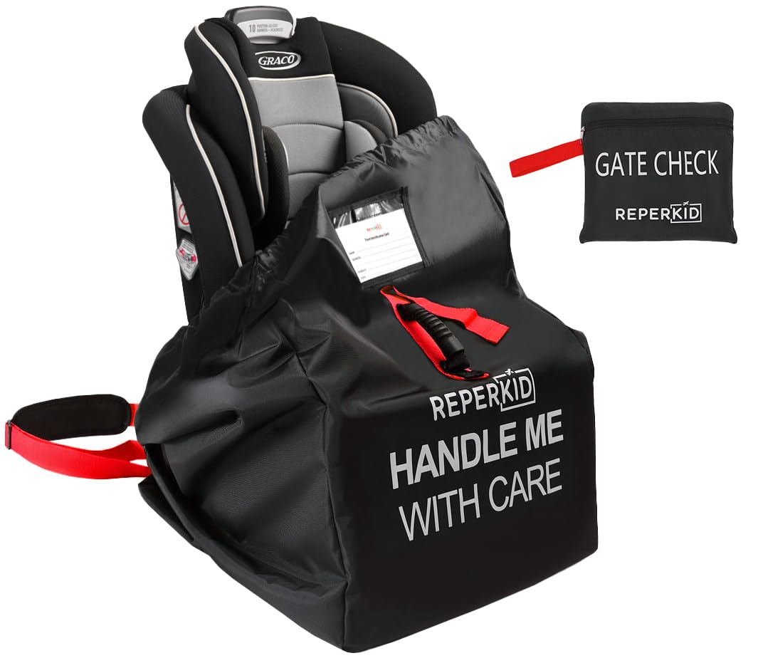 Car Seat Travel Bag for Airplane, Backpack Straps, Fits Most Car Seats