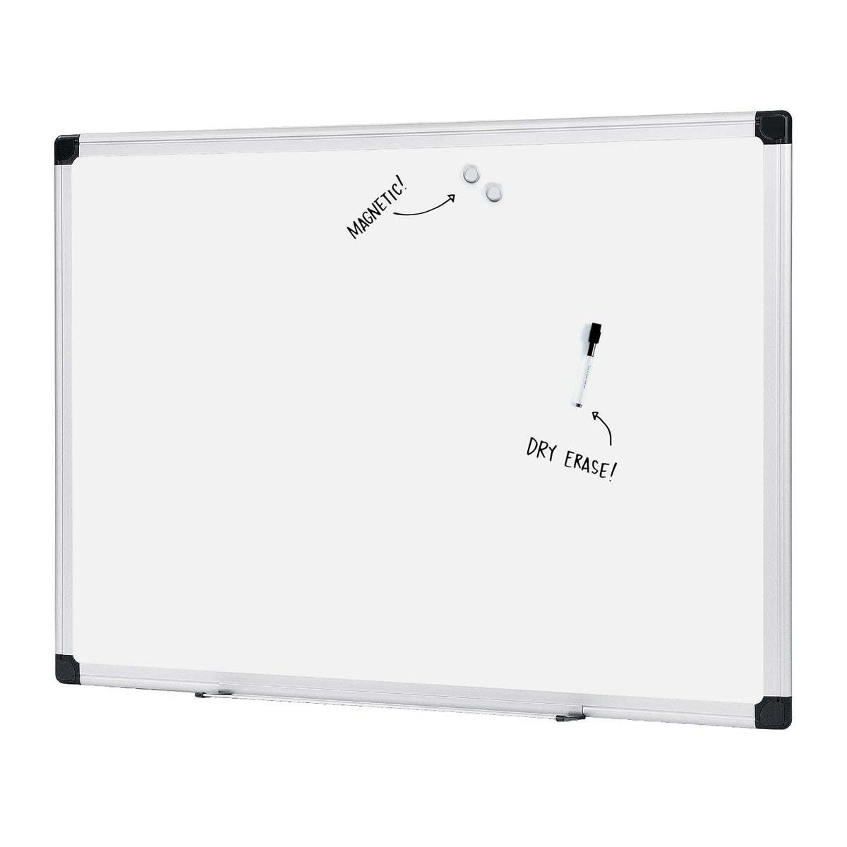 Amazon Basics Magnetic Dry Erase Whiteboard, 36 x 48-Inch, Aluminum Frame, Silver/White