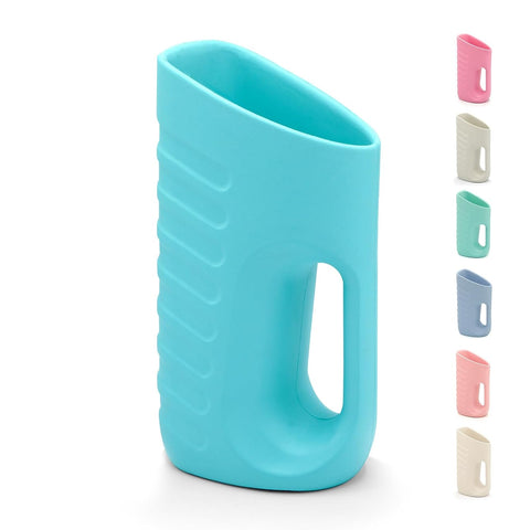 Babylush Baby Bath Rinse Cup & Rinser – 1000ml Soft EVA, 0.3lb Lightweight, BPA-Free Bath Water Pourer, Baby Bath Pitcher, Shower Cup for Kids (Blue)