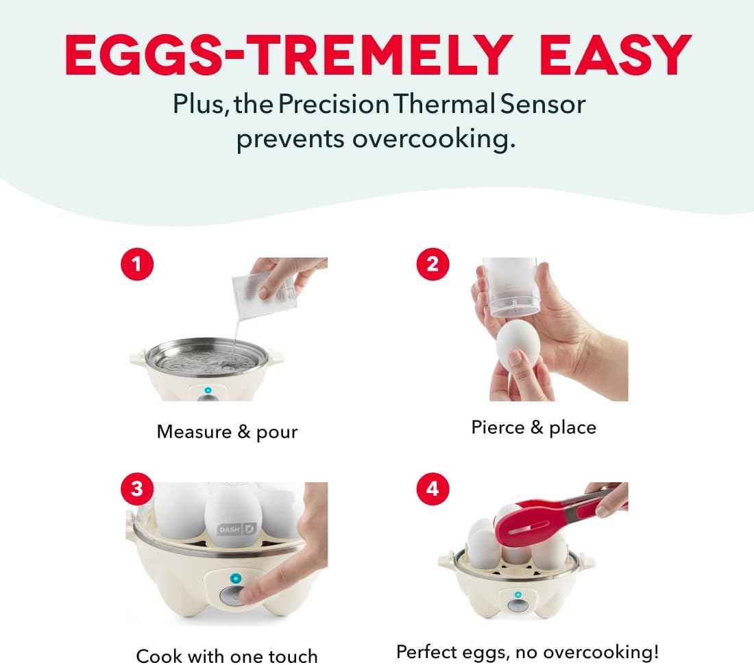 Dash Rapid Egg Cooker, 7 Hard Boiled Eggs, Aqua