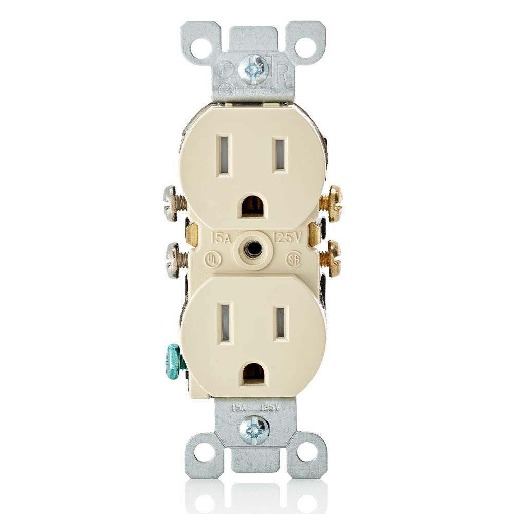 Leviton 15 Amp, 125 Volt, Tamper Resistant, Duplex Receptacle, Residential Grade, Grounding, T5320-E, Black