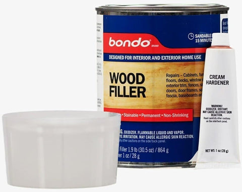 Bondo 20082 Wood Filler, Paste, Pungent Styrene, Yellow, 1 qt Can, Sold as 3 Pack