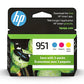 HP 951 Cyan, Magenta, Yellow Ink Cartridges (3 pack)| Works with HP OfficeJet 8600, HP OfficeJet Pro 251dw, 276dw, 8100, 8610, 8620, 8630 Series | Eligible for Instant Ink | CR314FN, Combo 3-Pack