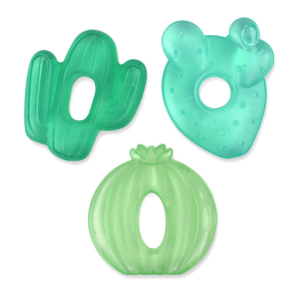 Itzy Ritzy Water-Filled Teethers for Teething Relief, Set of 3 Green Cactus