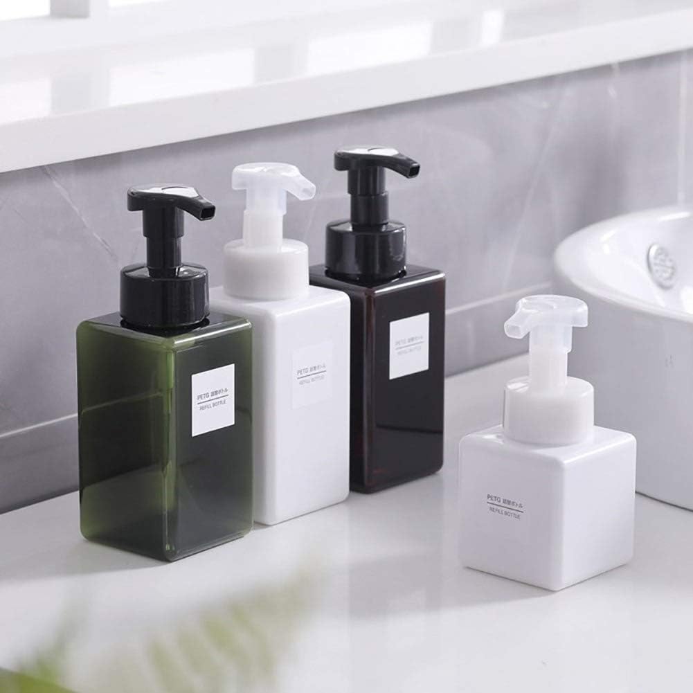 Foaming Soap Dispenser, 9oz Plastic Refillable Pump Bottle, 2 Pack, White