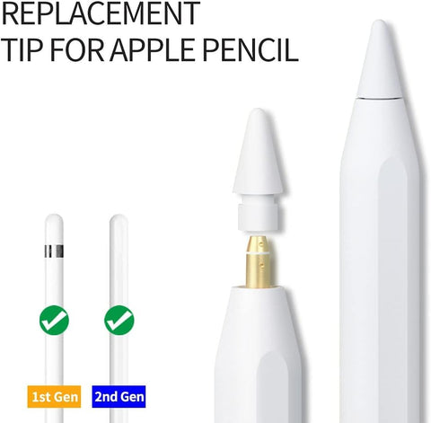 Replacement Tips Compatible with Apple Pencil 2 Gen iPad Pro Pencil - iPencil Nib for iPad Pencil 1 st/Pencil 2 Gen White 50 Pack