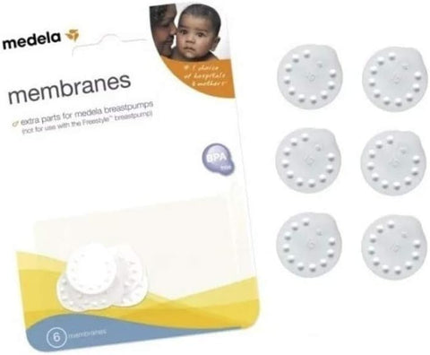Medela Spare Membranes, Breast Pump Replacement Parts, Made Without BPA, Authentic Medela Spart Parts, White,6 count(Pack of 1)