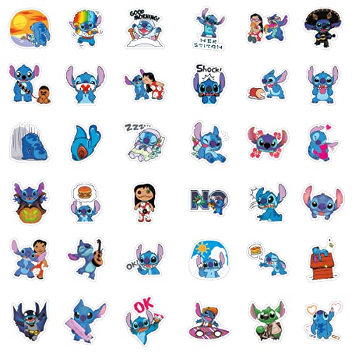 100 PCS Stitch Stickers,Stickers for Water Bottles,Gifts Cartoon Stickers,Vinyl Waterproof Stickers for Laptop,Bumper,Water Bottles,Computer,Phone,Hard hat,Car Stickers and Decals