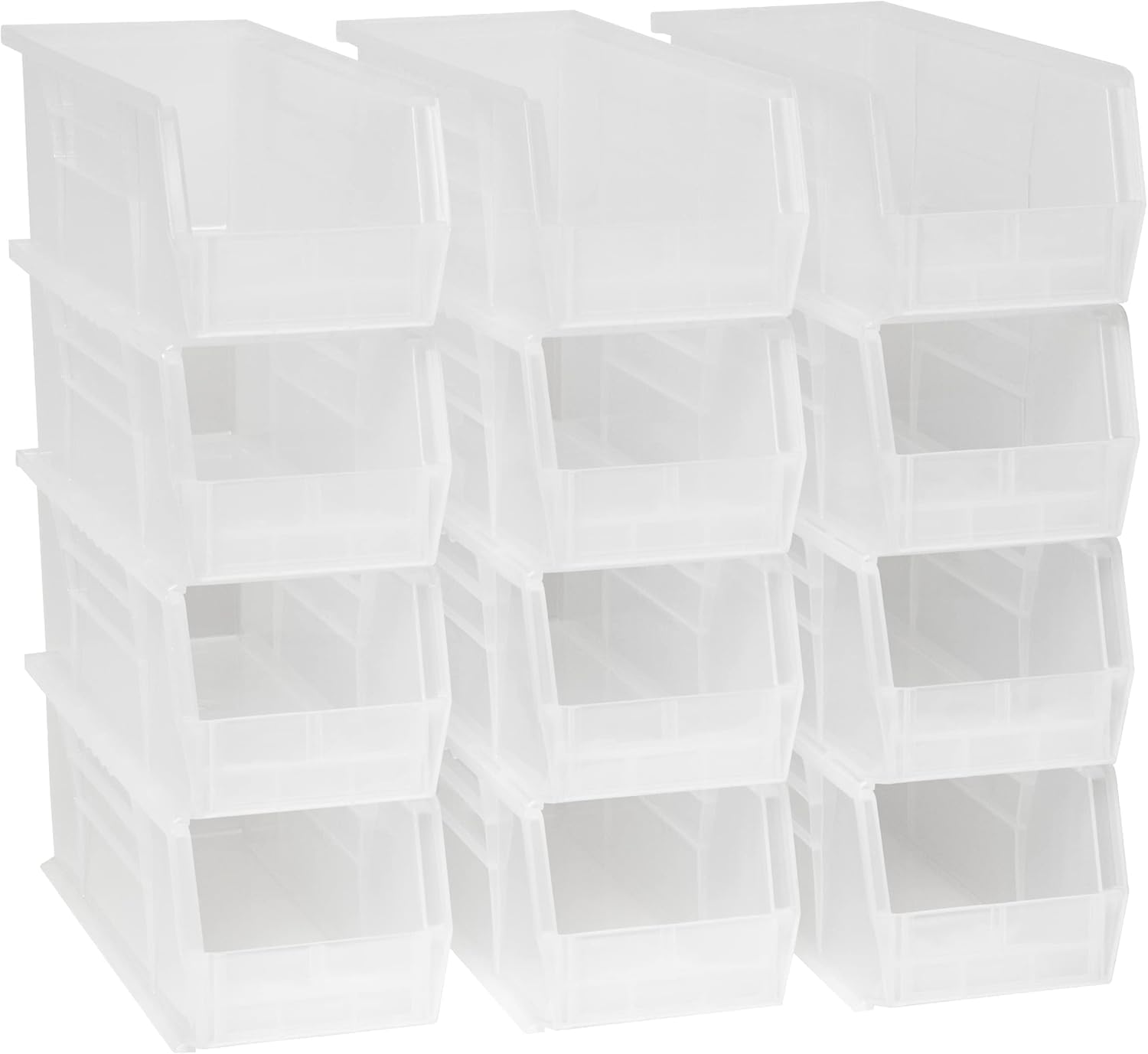 Akro-Mils 30234 AkroBins Plastic Storage Bins, 15"x5"x5", Clear, 12-Pack