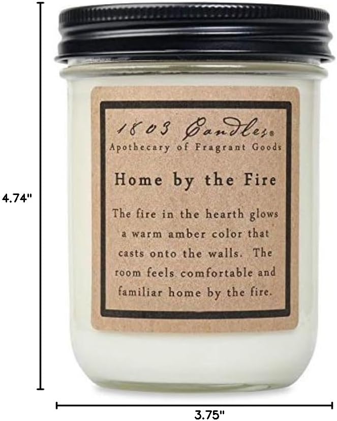 1803 Candles - 14 oz. Jar Soy Candles - (Home by The Fire)