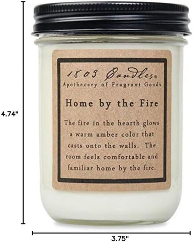 1803 Candles - 14 oz. Jar Soy Candles - (Home by The Fire)