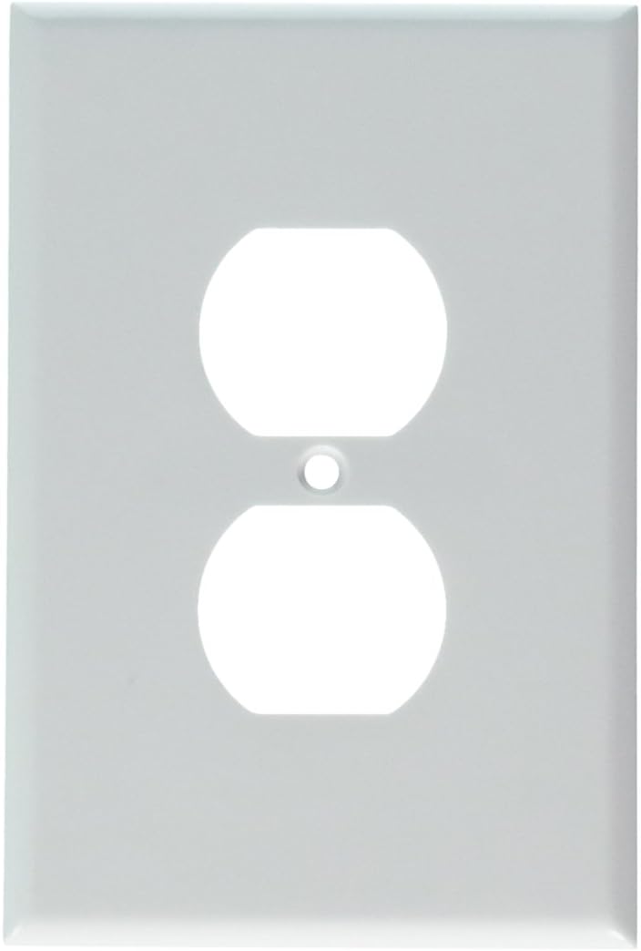 Leviton 001-88103-W Single Gang White Duplex Receptacle Wallplate