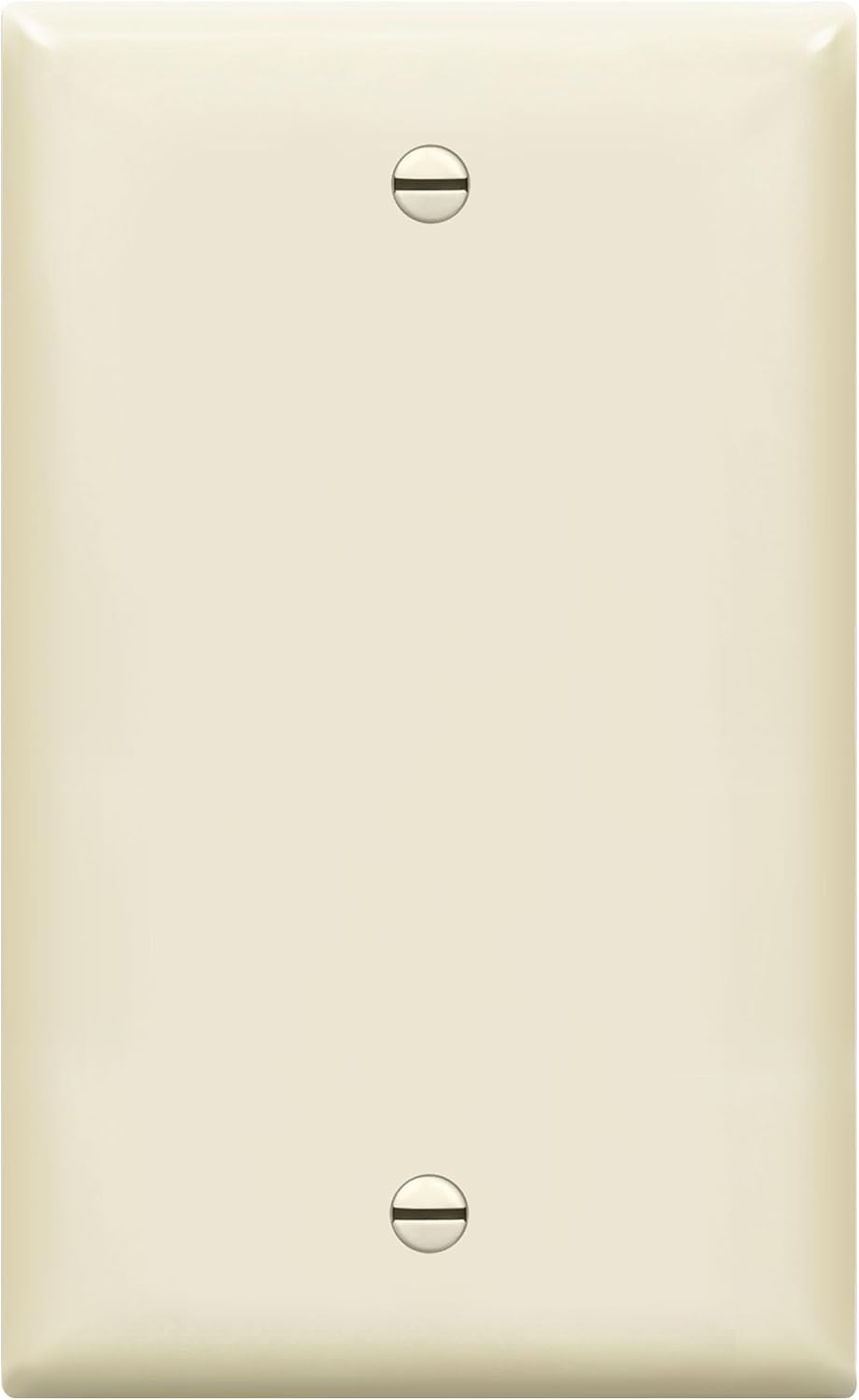 ENERLITES Blank Device Wall Plate, Gloss Finish, Standard Size 1-Gang 4.50" x 2.76", Polycarbonate Thermoplastic, 8801-LA, Light Almond