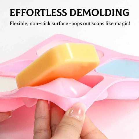 SJ Rounded Rectangle Soap Mold Set, 2-Pack 6-Cavity Silicone Soap Molds
