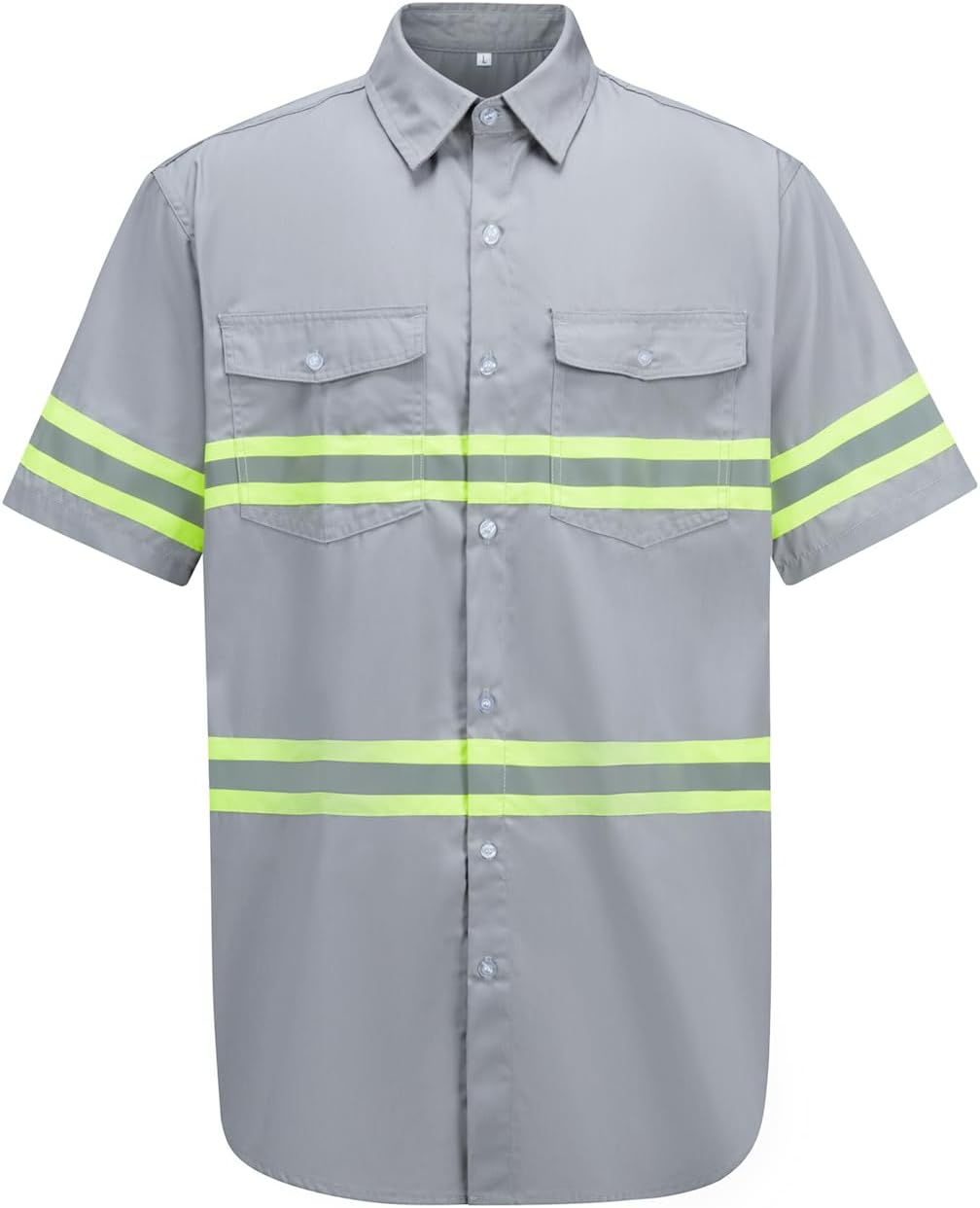 Ousafeve Class 3 Hi Vis Button Up Safety Work Shirts for Men Reflective