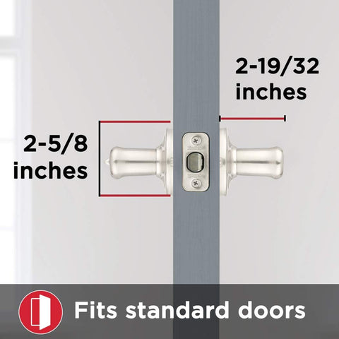 Kwikset Tustin Interior Privacy Door Handle with Lock, Door Lever For Bathroom and Bedroom, Satin Nickel Reversible Keyless Turn Lock, with Microban Protection
