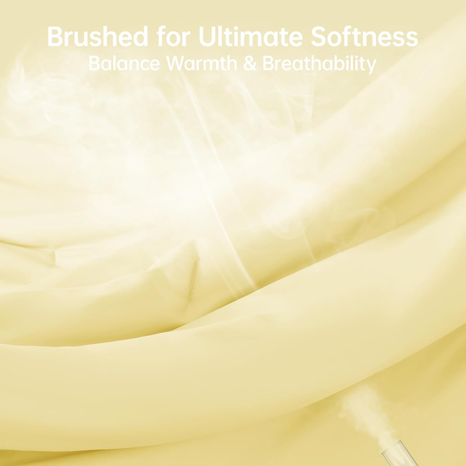 MUXHOMO Queen Comforter Set, All Season Ultra Soft Down Alternative Bedding - 3 Piece Lightweight Bed Set Includes 1 Comforter (90"x90") and 2 Pillow Shams (20"x26"), Cream Yellow