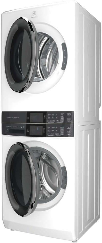 Electrolux ELTE7600AW 4.5 Cu. Ft. Front-Load Washer & 8.0 Cu. Ft. Electric Dryer Stacked Laundry Tower in White with SmartBoost Premixing