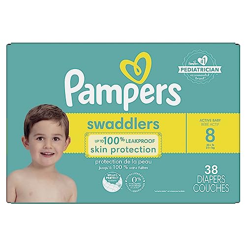 Pampers Swaddlers Diapers - Size 8, 38 Count, Ultra Soft Disposable Baby Diapers