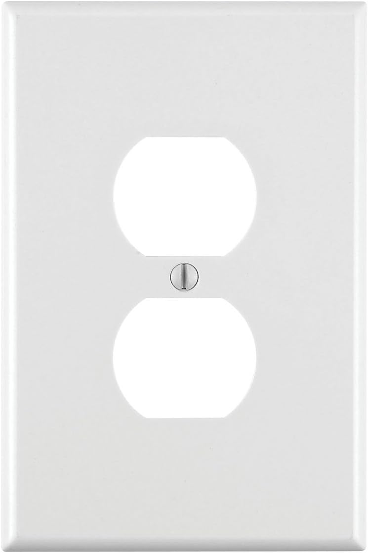 Leviton 001-88103-W Single Gang White Duplex Receptacle Wallplate