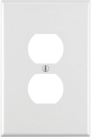 Leviton 001-88103-W Single Gang White Duplex Receptacle Wallplate