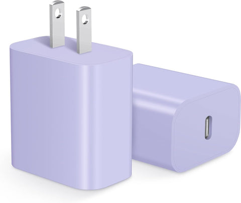 iPhone 17 Charger Block, USB C Charger Block 20W Type C Wall Charger for iPhone 17/17 Air/17 Pro/17 Pro Max, 16 15 14 13 12 11, iPad, Google, Samsung and More Fast Charging Power Adapter - Purple