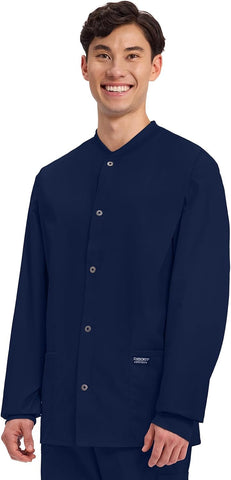 Cherokee WW Professionals Scrub Jacket for Men Snap Front