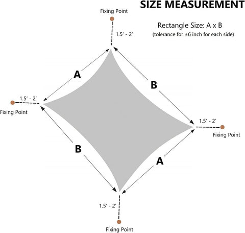 AsterOutdoor Sun Shade Sail Rectangle 16' x 20' UV Block Canopy for Patio Backyard Lawn Garden Outdoor Activities, Graphite