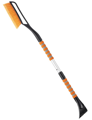 AstroAI 40" Snow Brush and Ice Scrapers for Car Windshield, Detachable Snow Scrapers with Ergonomic Foam Grip for Cars, Trucks, SUVs (Heavy Duty ABS, PVC Brush, Orange)